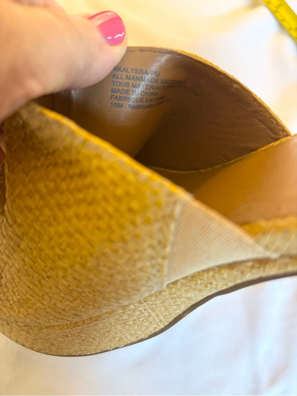 Woven beige raffia Platform Slide Heels